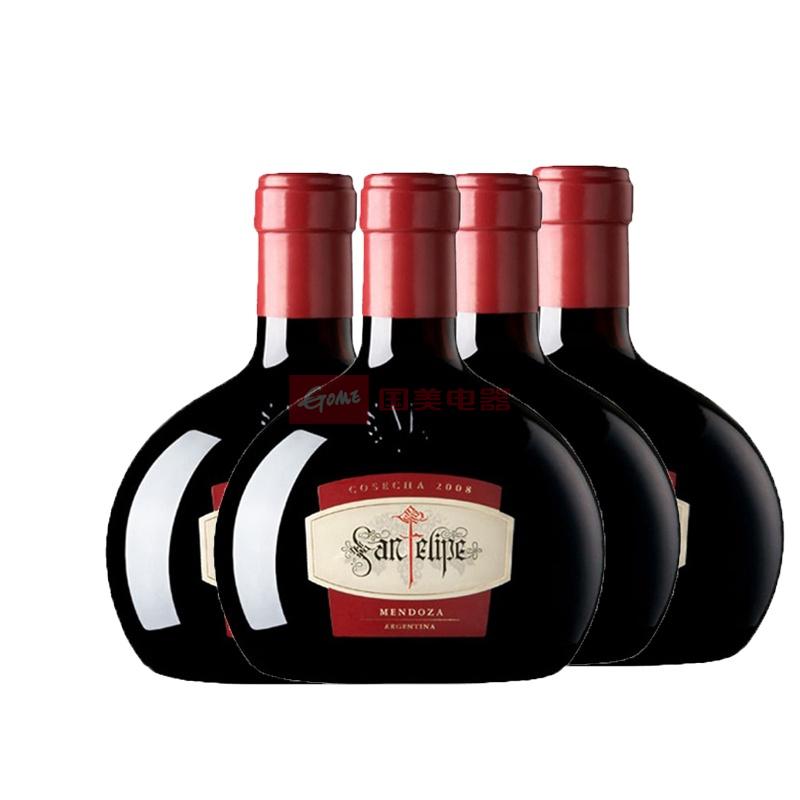 阿根廷进口红酒 圣菲莉佩干红葡萄酒750ml*4图片,外观图,细节图 -国美在线