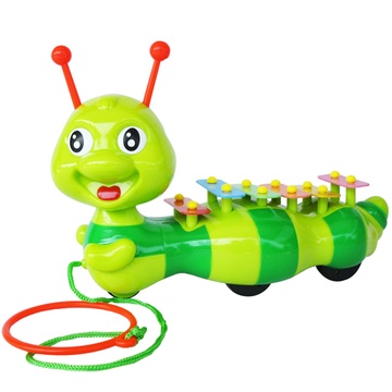 宝丽 毛毛虫敲琴 六音琴 手敲琴 摇摆敲击拖拉儿