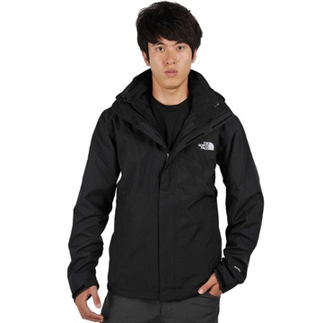 2012秋冬新款thenorthface北面男款两件套三合一冲锋衣axhn黑xl l